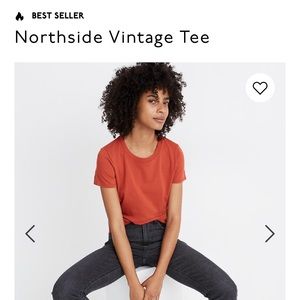 Madewell northside vintage t. Orange-red. Large.